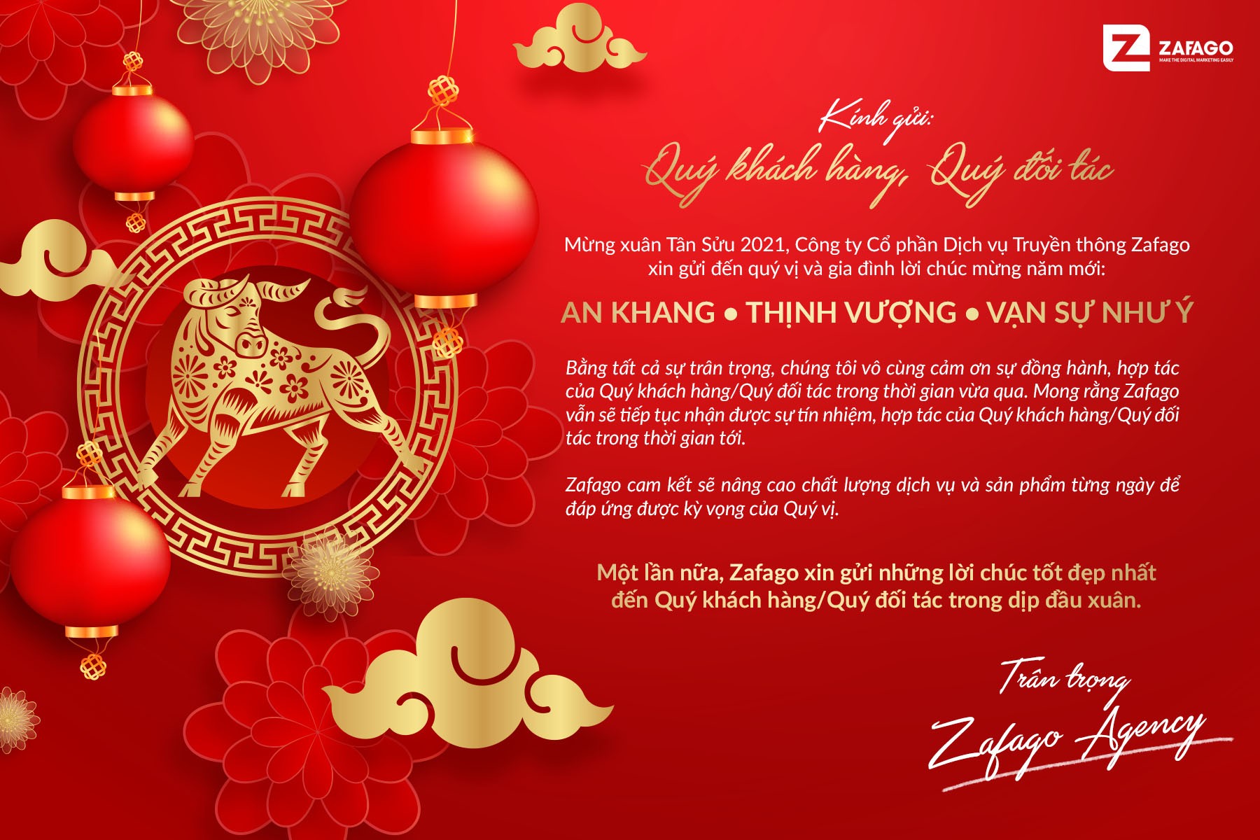 Zafago chúc tết 2021